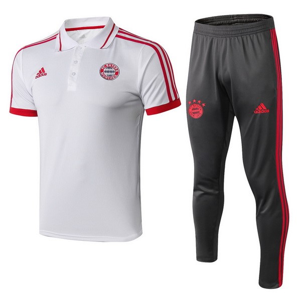 Polo Ensemble Complet Bayern 2018-19 Blanc Rouge